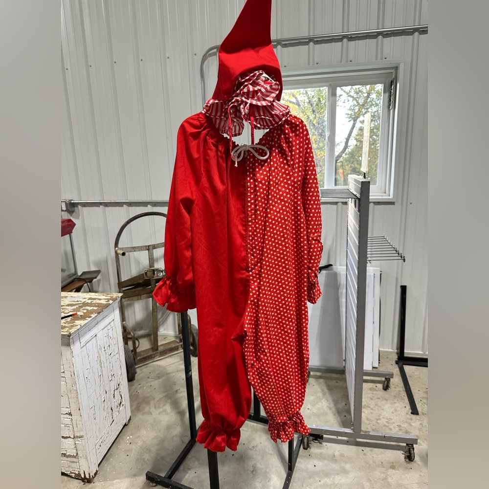 Red Polka Dot Clown Costume with Hat
